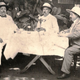 Giacomo D’Angelis (in the middle) with two agents of the Venetian Chamber of Commerce, in the garden of the D’Angelis Hotel, Madras, 1894.